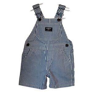 OshKosh B'gosh Navy and White Striped Overalls